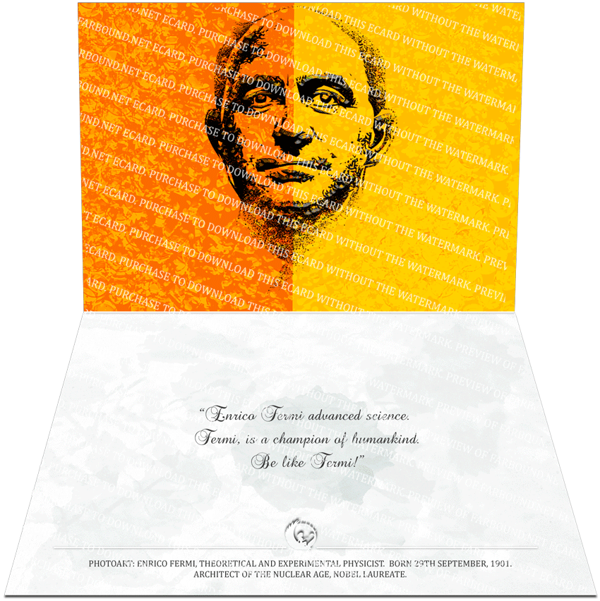 Farbound.Net | Greetings Card on Enrico Fermi: Honour and Inspire.