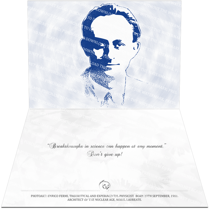 Farbound.Net | Greetings Card on Enrico Fermi: Motivational.