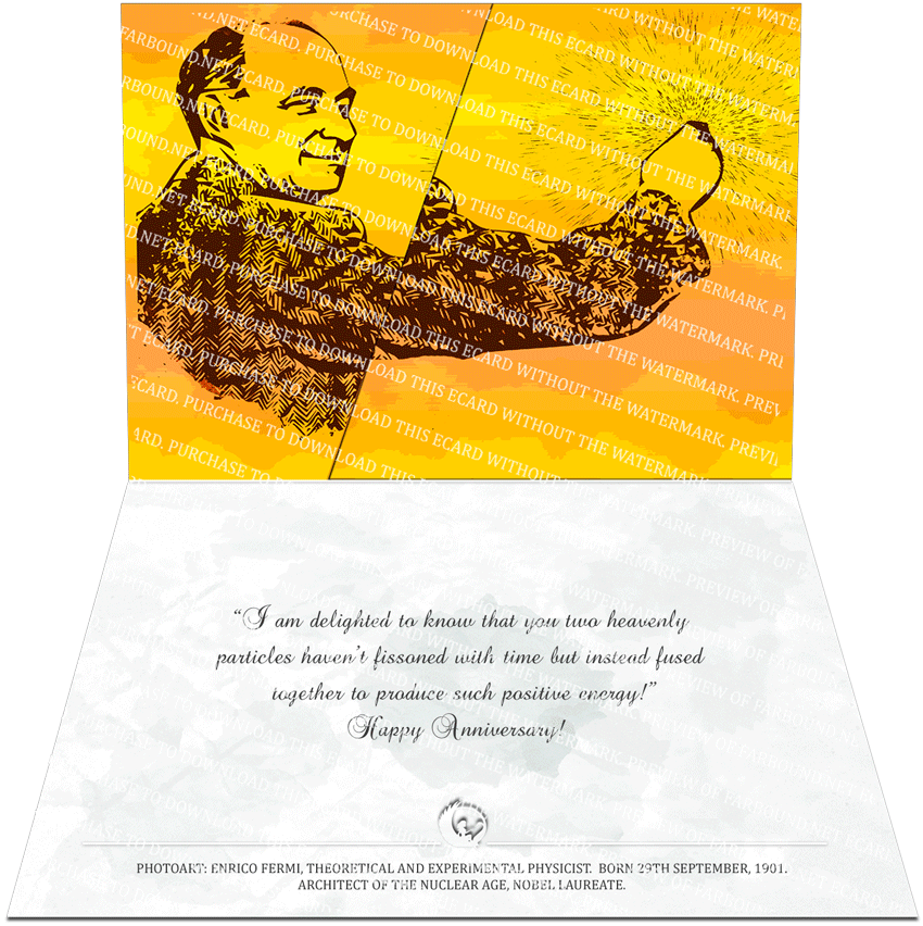 Farbound.Net | Greetings Card on Enrico Fermi: Wedding Anniversary.