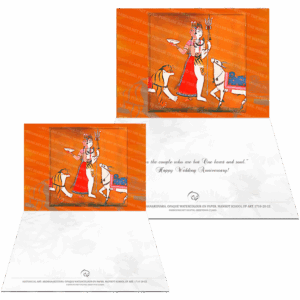 Farbound.Net Greetings Card: Showing an opaque watercolour on paper painting titled 'Ardhanarisvara' from 1710-20 C.E.