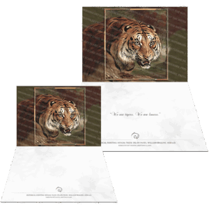 Farbound.Net Greetings Card: Showing a painting titled,'Bengal Tiger' from 1838 A.D.