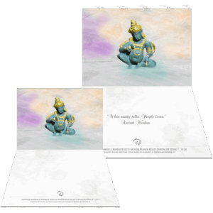 Farbound.Net Digital Greetings Card: Showing a photoart presentation of a sculpture of Kubera.