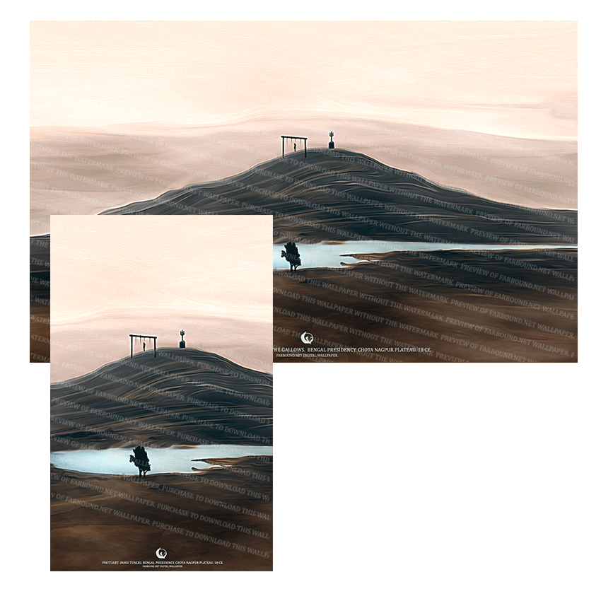 Farbound.Net Digital Wallpapers: Showing a photoart presentation of the Fansi Tungri, Hill with the Gallows.