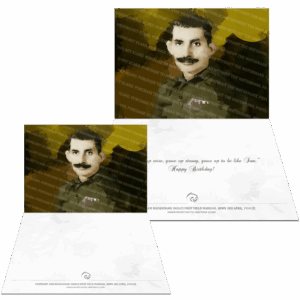Farbound.Net Greetings Card: Showing a photoart presentation of Field Marshal Sam Manekshaw.