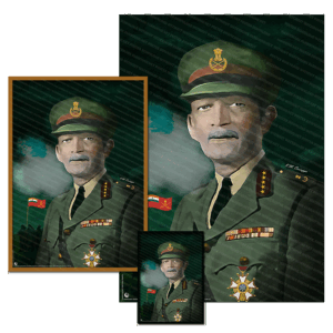Farbound.Net Poster and Prints: Showing a photoart presentation of Field Marshal Km Cariappa.