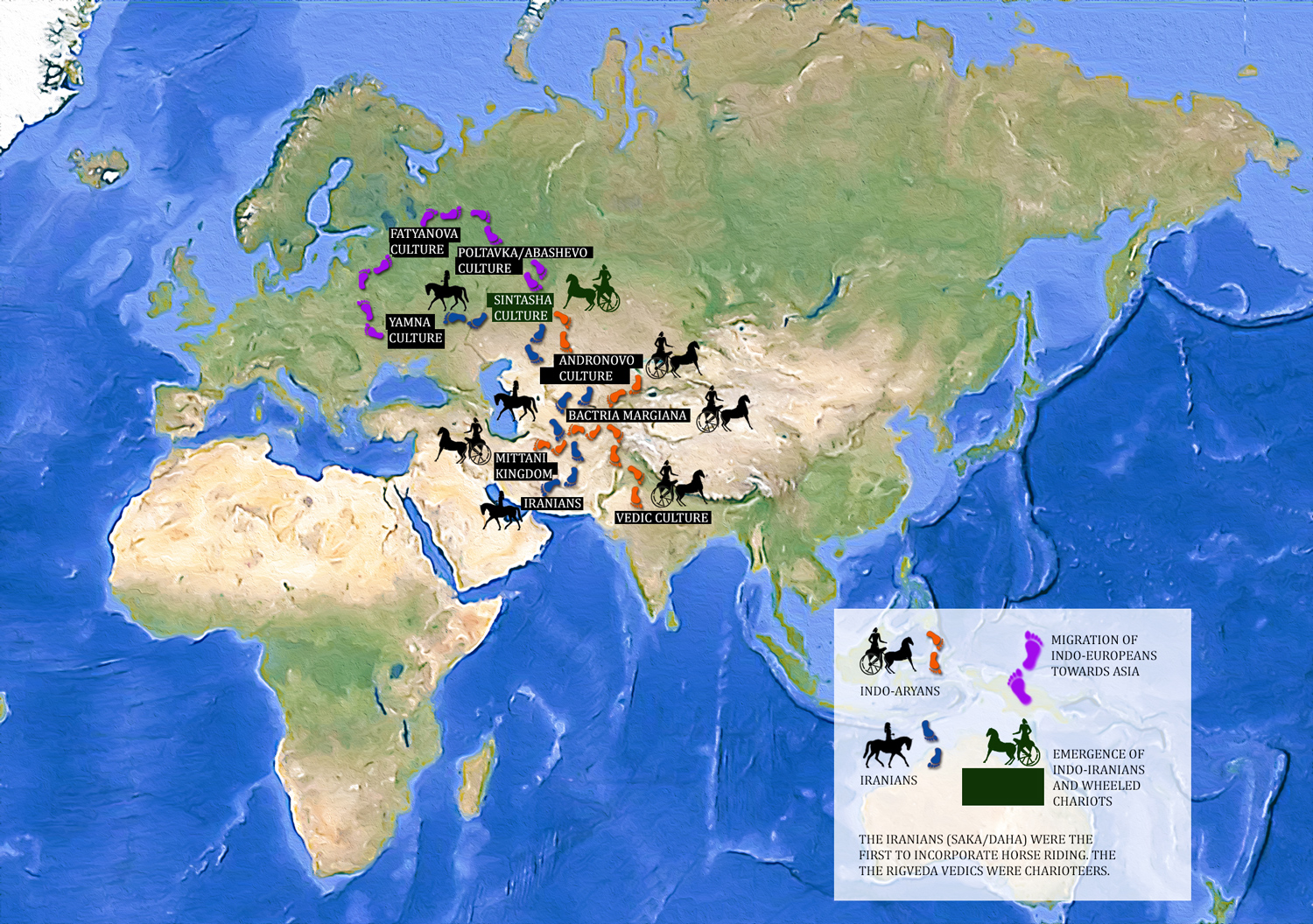 Farbound.Net Image: Image is a map of the Indo-Aryan migration to South Asia.